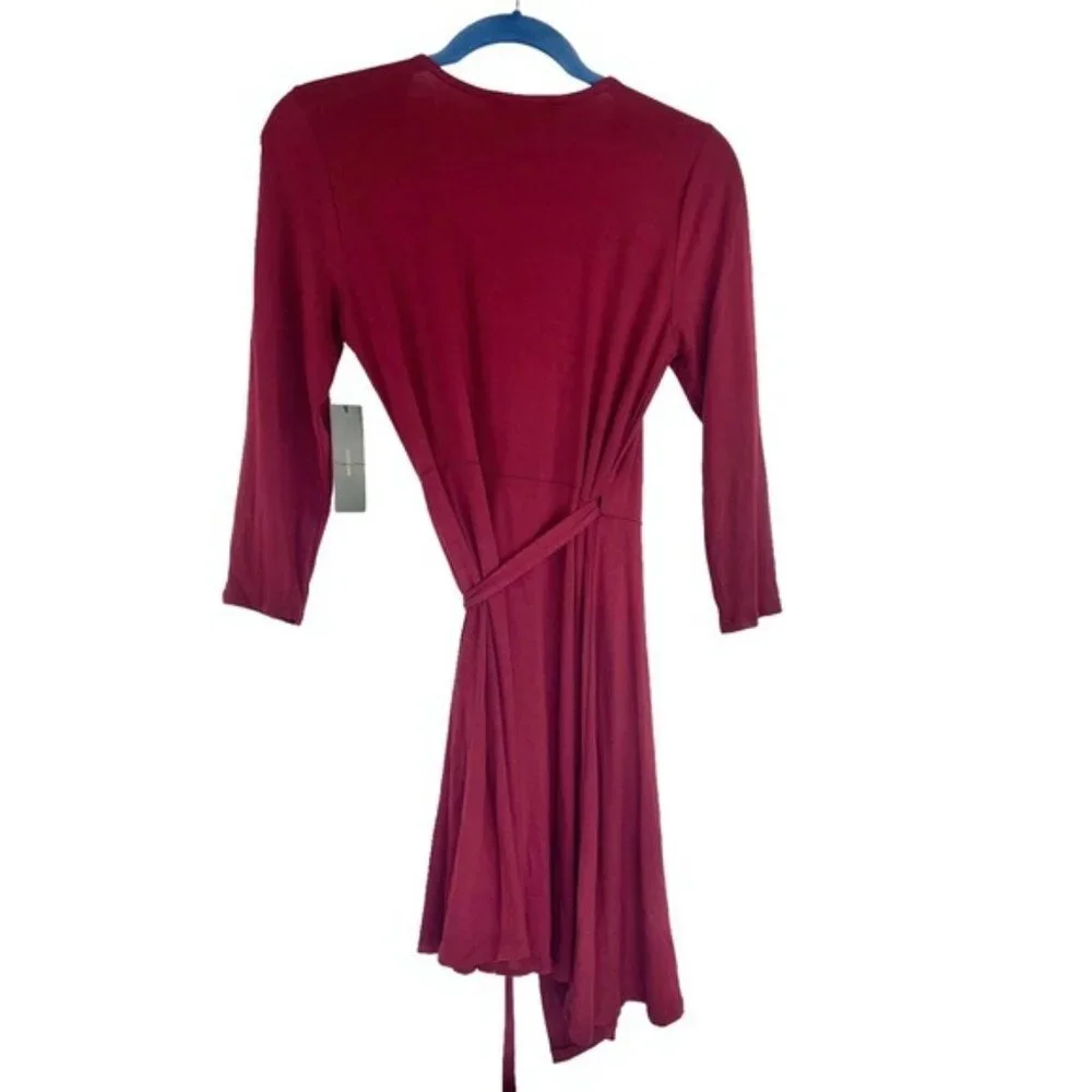 NWT Lulus Maroon Jersey Wrap Twirl Worthy Dress - Picture 5 of 5
